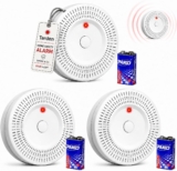 Smoke and Carbon Monoxide Alarm, 3 Pack 2-in-1 Combination Carbon Monoxide Detector, 85 dB Audible & Visual Alert Smoke Alarms for Home, Replace Battery, Test/Silence Button