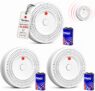 Smoke and Carbon Monoxide Alarm, 3 Pack 2-in-1 Combination Carbon Monoxide Detector, 85 dB Audible & Visual Alert Smoke Alarms for Home, Replace Battery, Test/Silence Button