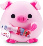 Snackles Licensed Series 3 14-inch Plush Piggy with Sangaria Strawberry Ramune (ANNA) by ZURU, Plush with License Snack Brand Accessory