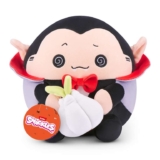 Snackles Series 1, Plush 8-inch Vampire with Garlic Bulb (DRACO) by ZURU, Plush with Snack Accessory