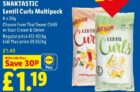 Snaktastic Lentil Curls Multipack 6x20g – Thai Sweet Chilli / Sour Cream & Onion – Lidl Plus Price