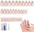 Soft Gel Press On Nails Short Almond – White French Tip False Nails,RARITYLL 30 Pcs Reusable Fake Nails in 15 Sizes with Nail Glue & Adhesive Tabs for Easy DIY Manicure at Home