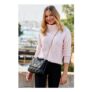 Soft Pink Roll Neck Pointelle Jumper