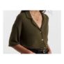 Soft Touch Collared Button through Top