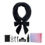 Soft Velour Heatless Hair Curlers Headband, 8-Pack, Black