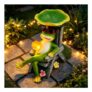 Solar Frog Garden Statue with LED Lights, Resin Outdoor Decor