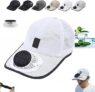 Solar Hat with Fan – Solar Rechargeable Hat with Fan Built in,Rechargeable Baseball Cap with USB 3-Speed, Breathable Lightweight Headwear Hat with Fan for Outdoor Hiking Camping Travel