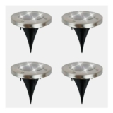 Solar Stainless Steel Deck Lights 4-Pack