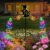 Solar Watering Can with Cascading Lights2 Pack Decorative Mandala Solar Garden Lights Outdoor,2 Modes Waterproof Solar Lantern Garden Ornament s Auto On/Off Metal Pathway Lighting Colorful