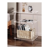 Solaround Clear Acrylic 3-Tier Side Table, Record Player Stand, 40x30x58