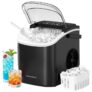 Songmics Ice Maker Countertop, Ice Cube Machine with Self-Cleaning, 12kg, 9 Cubes/6 Mins (Members Only Code) – Black