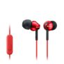 Sony MDREX110APR.CE7 Deep Bass Earphones with Smartphone Control and Mic – Metallic Red