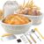 Sopito Sourdough Starter Kit, Banneton Proofing Basket 9 Round & 10 Oval Natural Rattan Sourdough Proving Basket with Liners, Bread Making Accessories for Baking Gifts