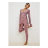 Souluxe Mauve Wrap Gym Top Mauve S