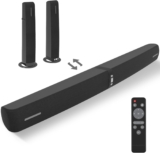 Soundbar for TV,90W 2-in-1 Detachable Sound Bar wit Auto Volume Boost, TV Speakers with Bluetooth 5.3/ARC/Optical/AUX Connect, Home Cinema Soundbars for PC/Gaming/Projectors,1 Set