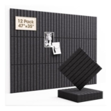 Soundsbay Acoustic Wall Panels, Self-Adhesive, 12-Pack, Black, 30x30x0.9cm