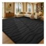 Sour Lemon Large Black Washable Rug 240x300cm for Living Room