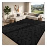 Sour Lemon Shaggy Rug 120×160 Cm, Black