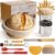 Sourdough Starter Kit 11-Pcs Bread Making Set with Bread Knife, 9 Banneton Basket with Liner, Glass Starter Jar, Dough Whisk & Scrapers for Beginner Bakers