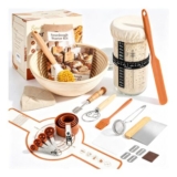 Sourdough Starter Kit with Banneton Proofing Basket, Jar and Tools