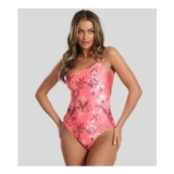 South Beach Red Floral Print One-Shoulder Swimsuit