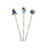 Space Pencils with Erasers 3 Pack