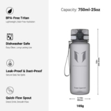 Sparrow Water Bottle 750ml BPA-Free Tritan Drinks Bottle One-Click, Grey