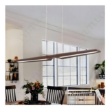 Special-Shaped Linear Wooden Dining Table Chandelier, Dimmable, Remote, 2 Lights
