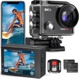 Speed 10 Action Camera 5K 30FPS Waterproof Camera Underwater 131FT with EIS WiFi App Remote Control 170 Wide Angle Sports Helmet Bike Video Black