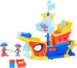Spidey and his Amazing Friends Marvel Water-Webs Webs Ahoy Bubble Pirate Ship Playset 43 cm with Real Bubble Maker, Spidey & Green Goblin Figures, Accessories Toy for Kids Ages 3