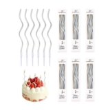 Spiral Birthday Candles, 36 Pcs Silver Metallic Twist