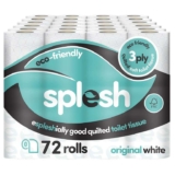 Splesh by Cusheen 3-ply Toilet Roll – Unscented (72 Pack) Soft (Shipper / Seller Cusheen)