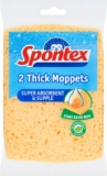 Spontex 2 Thick Sponge Moppets 16 x 12cm Super Absorbent & Supple Plant-Based Cleaning Sponges