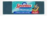 Spontex Washups General Purpose Sponge Scourers 6.8 x 4 x 8.6cm Pack of 4