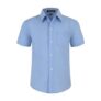 Spring&Gege Boys Short Sleeve Dress Shirt, Poplin, Blue, 7-8