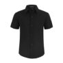 Spring&Gege Boys Short Sleeve Poplin Dress Shirt Black 6-7