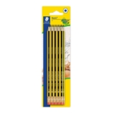 Staedtler 122-2 BK10 Noris Graphite Pencil with Eraser Tip – HB (Pack of 10)
