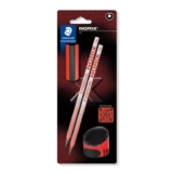 Staedtler HB Drawing Pencils – for Sketching and Writing – NORIX – Includes 2 HB Pencils, Sharpener & Eraser in Coral – Set of 4
