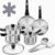 Stainless Steel Pan Set, 14-Piece Tri-Ply Base Induction Pots and Pans Set Including Saucepans, Frying Pans, Stockpot, Steamer, Utensil Sets, Pot Protectors for Oven & Dishwasher Safe