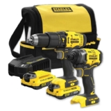 Stanley FATMAX V20 Cordless Brushless Hammer Drill & Impact Driver 2 Piece Combo Kit Claim Free Battery