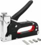 Staple Gun,Heavy Duty Staple Gun 4-in-1 Upholstery Heavy Duty Staple with 800 Staples,Adjustment Nail Steel Gun for Wood, Crafts, Carpentry, Decoration DIY