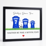 Star Online Personalised Football Family Print Fathers Day Frame Gift for Dad Daddys Dream Team Shirt Wall Art Keepsake Birthday Present from Daughter or Son (Football Team)