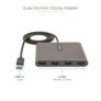 StarTech USB-A to 4 HDMI Adapter, 4x 1080p 60Hz, 1m, USB Powered