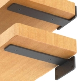 Starunder 6 Pack Floating Shelf Brackets, 8 inch Heavy Duty Industrial Shelf Bracket, Black Metal L Brackets