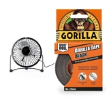 Status USB Desk Fan 4 Inch Portable Mini Fan Single Speed Small Fan Black SUSBBLKWFAN1PKB4_OOP & Gorilla Tape Handy Roll Black 9m