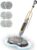 Steam Mop Cleaner with Dual Spin Pads, Self-Propelled for Hard Floors Adjustable Spin Speed, LED Headlights, Large Water Tank, Easy Manoeuvring, Washable Pads, Suitable for Hard Floors