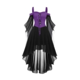 Steampunk Victorian Gothic Dress with Skeleton Corset Vampire Costume