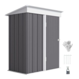 Steel Garden Shed, Small Lean-to Shed, 5×3 Ft,