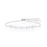 Sterling Silver Chain of Hearts Diamond Bolo Bracelet