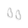 Sterling Silver Cubic Zirconia Heart Huggie Hoops